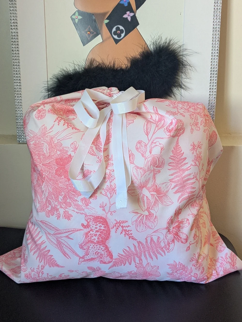 Matching Custom Handmade Dust Bag & Purse Pillow Combo Set Size Large